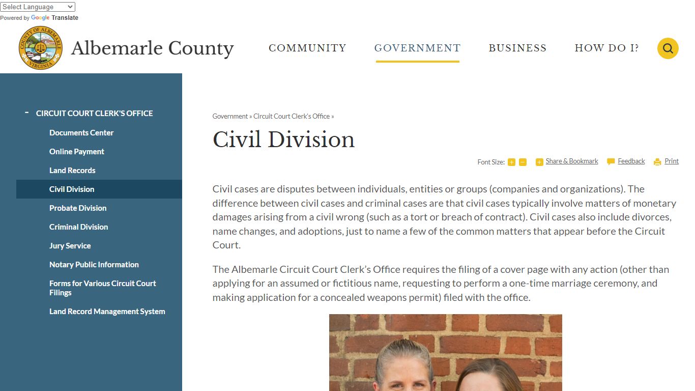 Civil Division | Albemarle County, VA